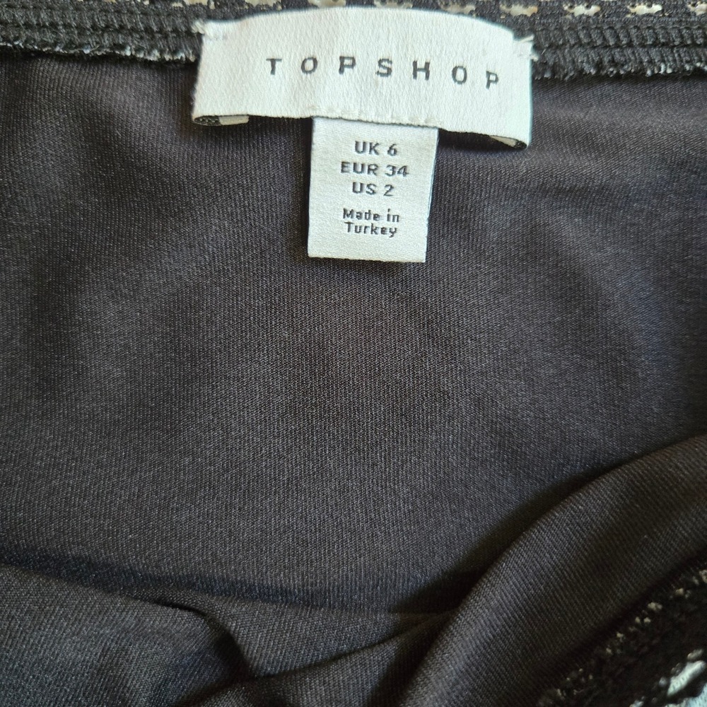 Topshop Womens Black Grey Marble Print Mesh Maxi Skirt‎ Size US 2 Chic Art - Picture 5 of 7